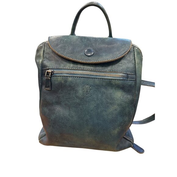 Firenze Leather Convertible Backpack Purse With Top Handle & Straps Fair Con - Picture 1 of 11